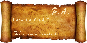 Pokorny Arnó névjegykártya